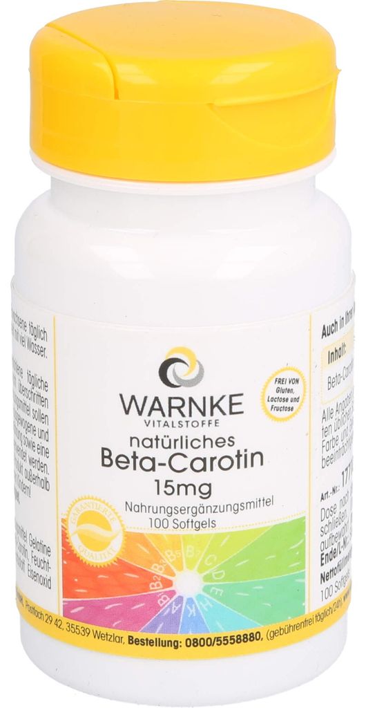 WARNKE prírodný beta-karotén 15 mg mäkké kapsuly, 100 Obrázok produktu 