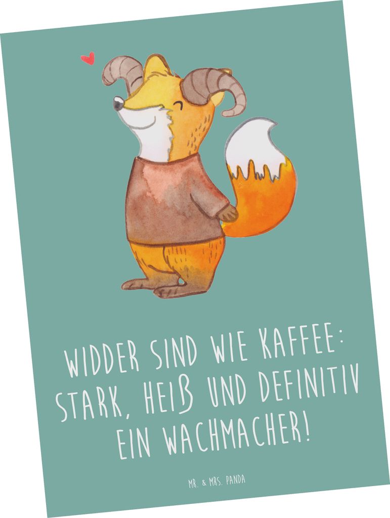 Mr. & Mrs. Panda Postkarte Widder Power - Meeresbrise - Geschenk, Grußkarte, spontan, einzelkarte, Ansichtskarte, Postkarten, Geschenke Astrologie...