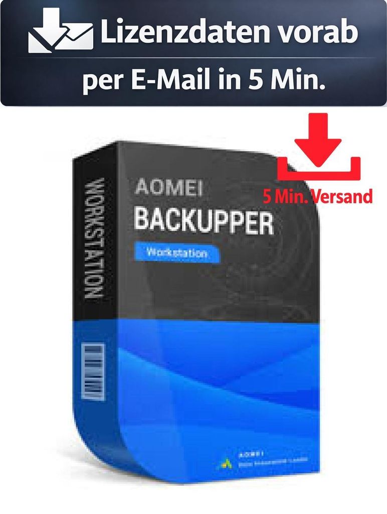 AOMEI Backupper Workstation (1 PC - Lifetime) ESD Hilfsprogramme Tools Treiber 5 Min. Versand als Download per Mail
