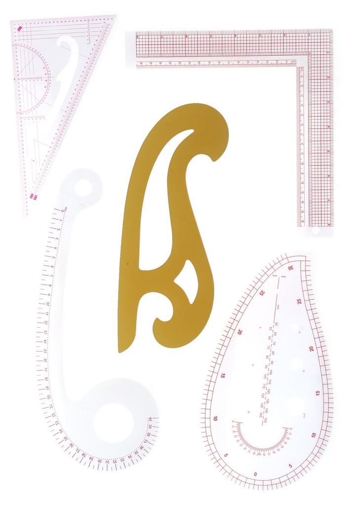 Kurvenlineal-Set, 5-teilig, Schneidelineal, Konfektionsgrößenlineal-Set zum Zeichnen, Handschneiden, Plattenherstellung, Bekleidungsdesign