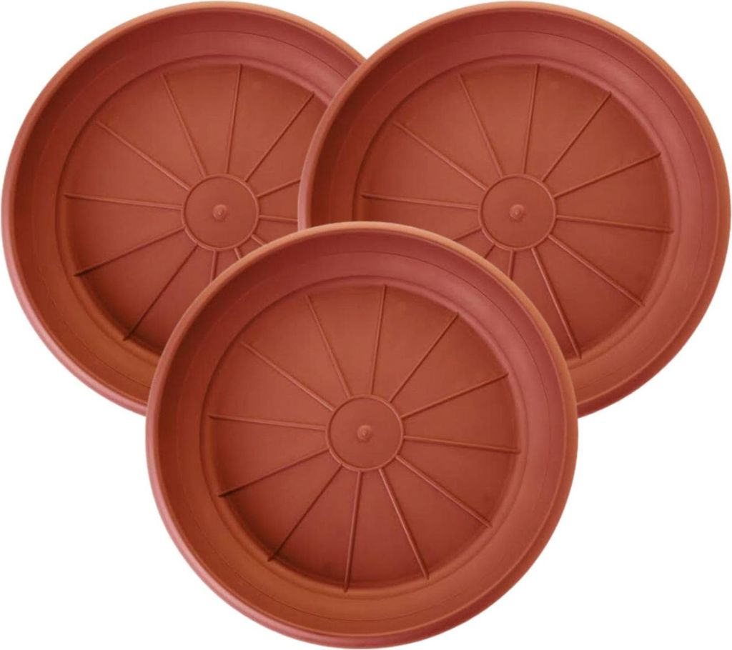 Runder Untersetzer 34 cm terracotta wetterfest für Blumentöpfe 40 cm