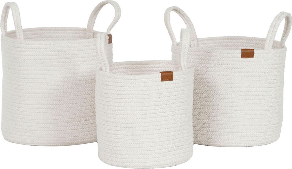 Korb-Set Home ESPRIT Modern Weiß 30 x 30 x 28 cm (3 Stück)