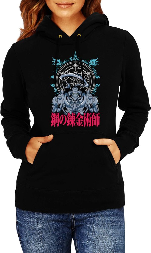 Damen Kapuzenpullover Anime Manga Fullmetal Alchemist Alphonse Elric Elric Alphonse, Lady L / Schwarz