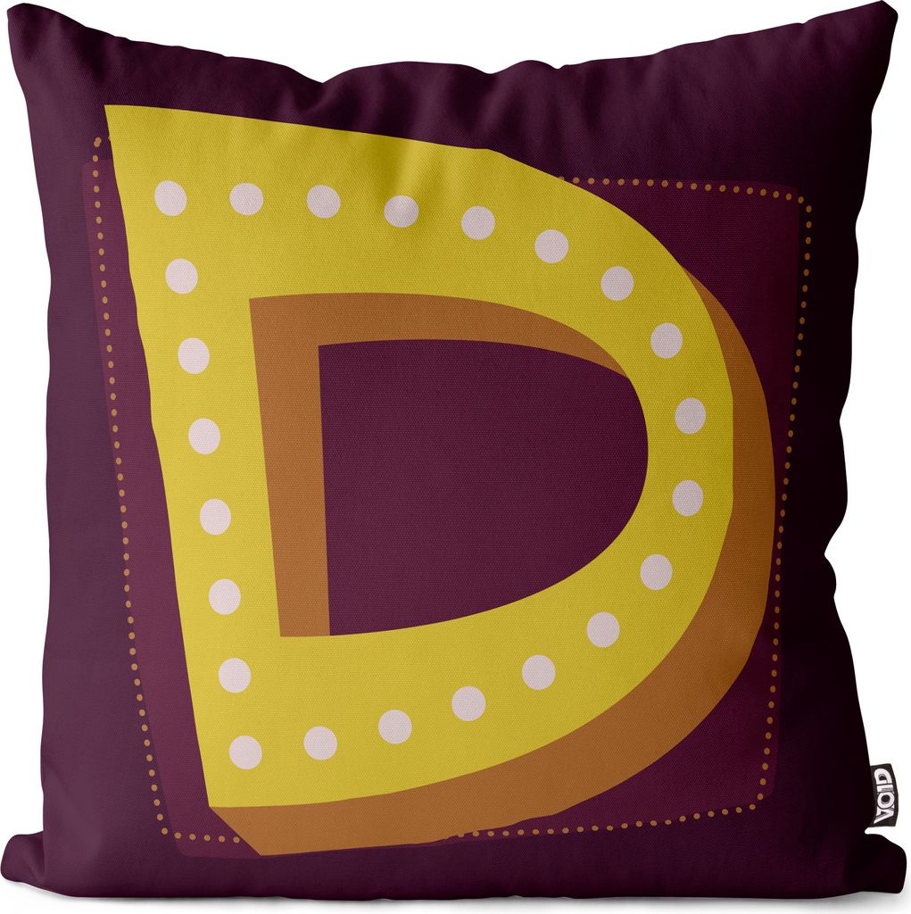 VOID D Buchstaben Vintage Initialen Kissenbezug Kissenhülle Sofakissen Kissen Deko Outdoor-Kissen Dekokissen