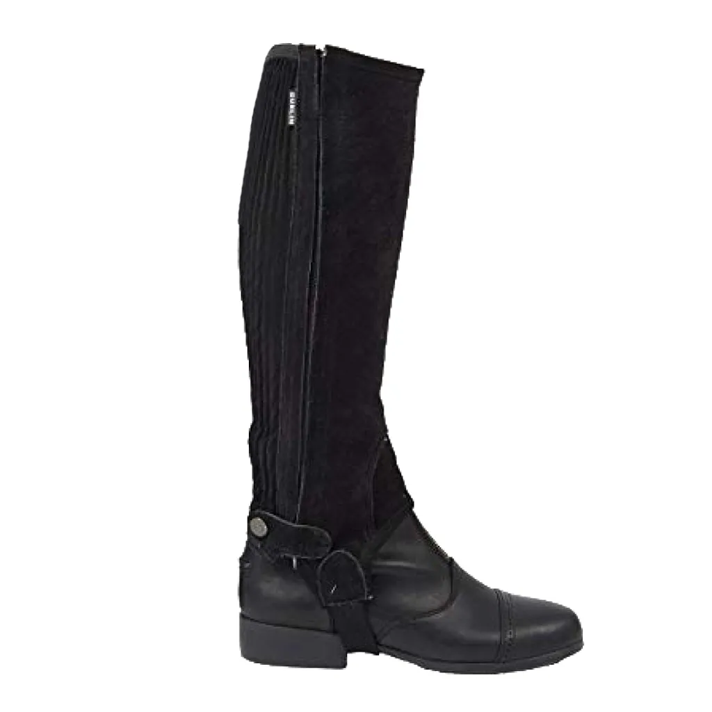 Chaps équitation enfant en daim noir Dublin II WB1006 - Confort et Grip