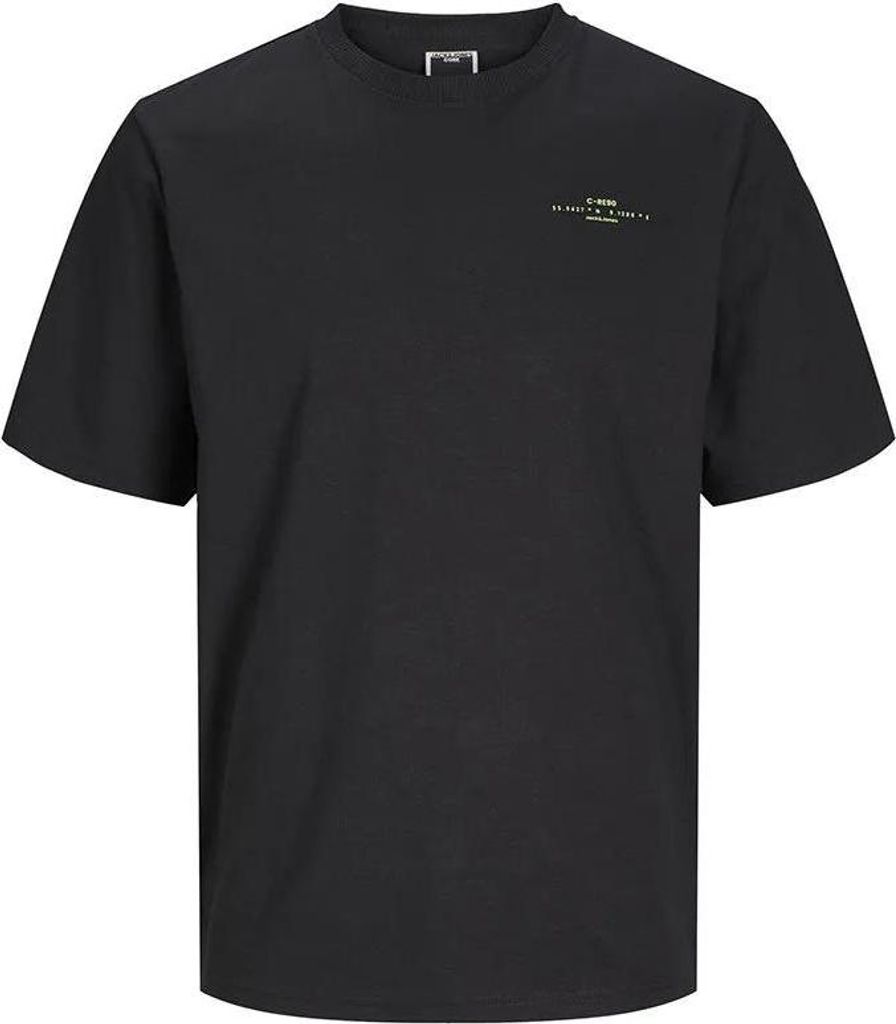 Jack & Jones 12256407 Text Kurzarm-t-shirt Schwarz M Herren Schwarz M