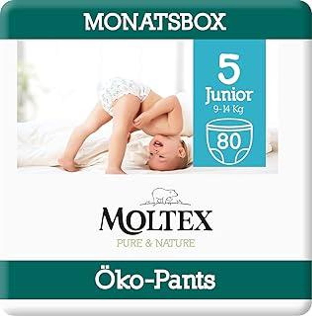 Moltex Pure & Nature Öko Pants Größe 5 Junior (9-14 kg) Monatsbox - 80 Windeln