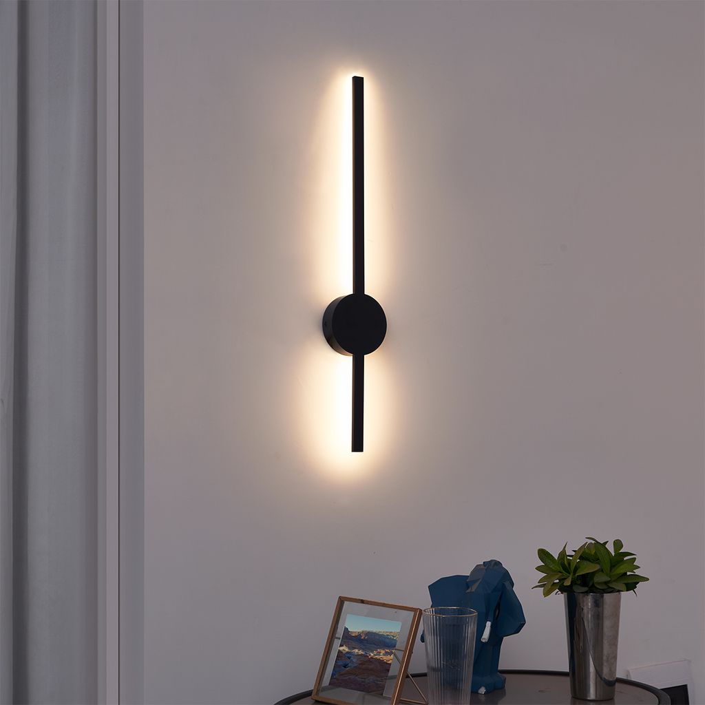 Nowoczesna kinkiet w kolorze czarnym, 60 cm, z diodami LED Zdjęcie produktu 