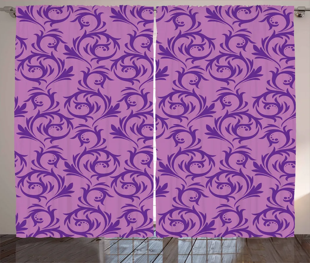Tenda Soggiorno ABAKUHAUS Rose e Violette | Design Vintage 280x225 cm