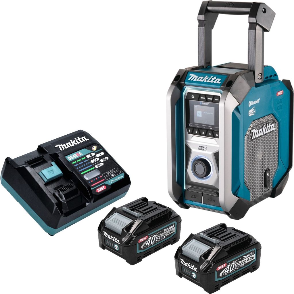 Makita MR 007 GM201 Akku Baustellenradio 12 - 40 V max. Bluetooth DAB+ USB + 2x Akku 4,0 Ah + Ladegerät