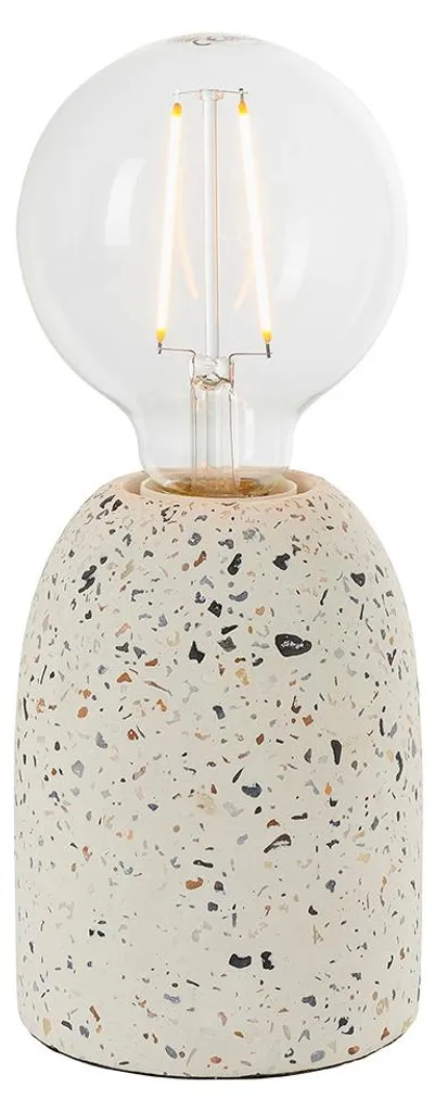 Petite lampe à poser en béton blanc Terrazzo pour salon et bureau Endon