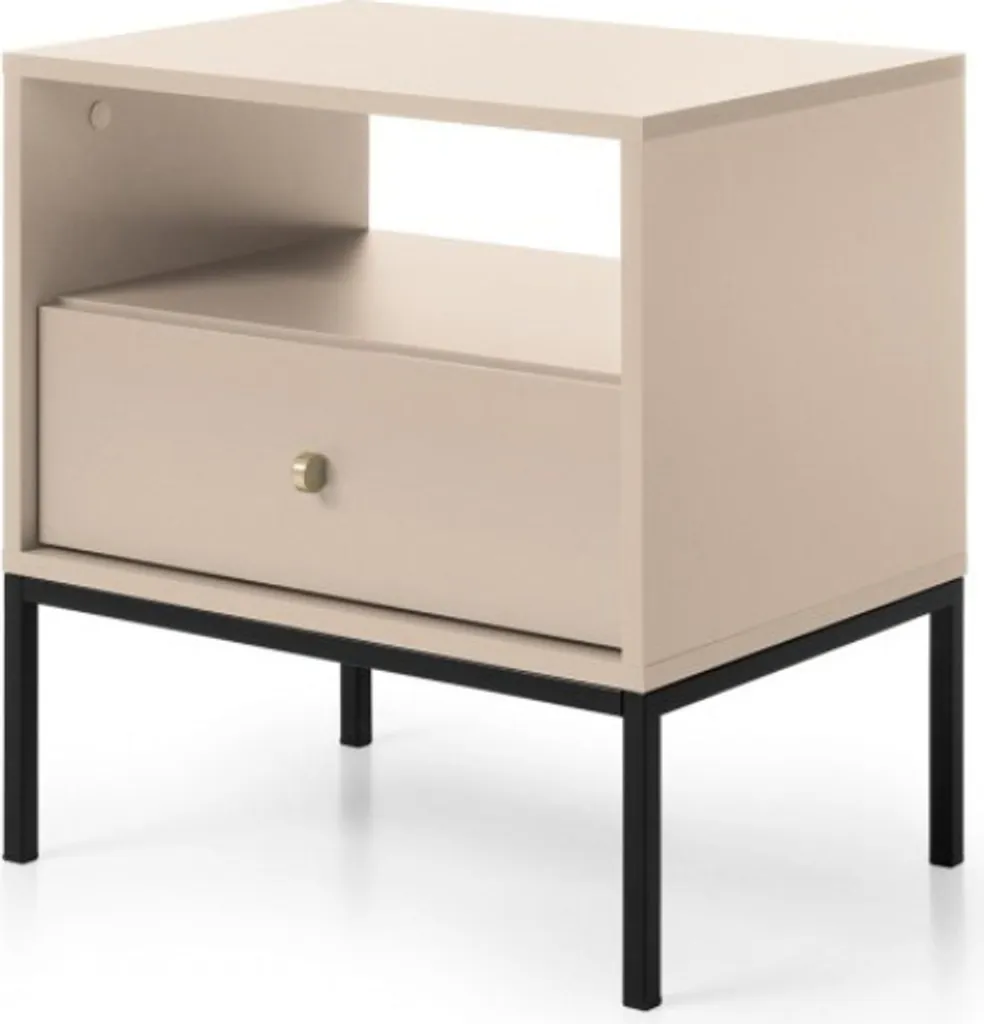 Arredo Notte Comodino ORFEA Sabbia | Eleganza Beige & Oro