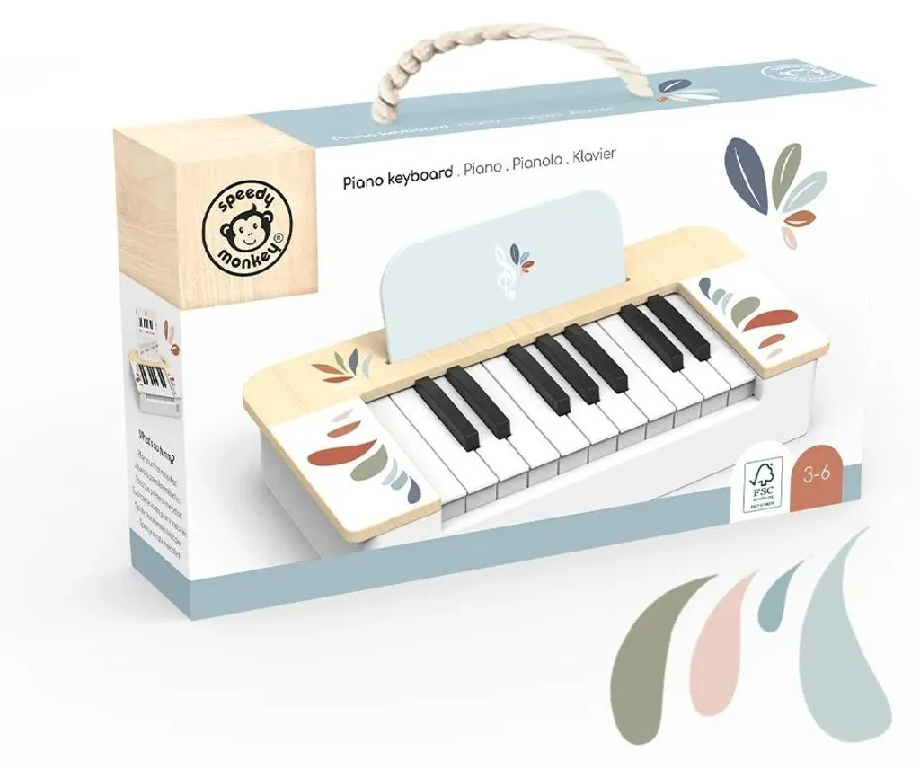 Piano en bois Speedy Monkey 18 touches - Design ergonomique et robuste - 3