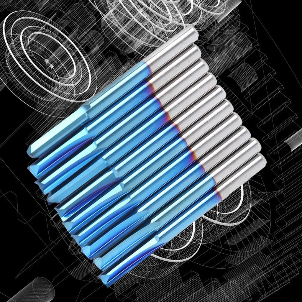Lot de 10 Fraises Carbure 3.175mm Anti-Vibration pour Coupe Propre CNC