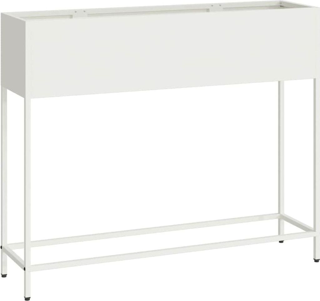 Hochbeet Gartenpflanzer Weiß 100 x 26 x 82 cm Stahl