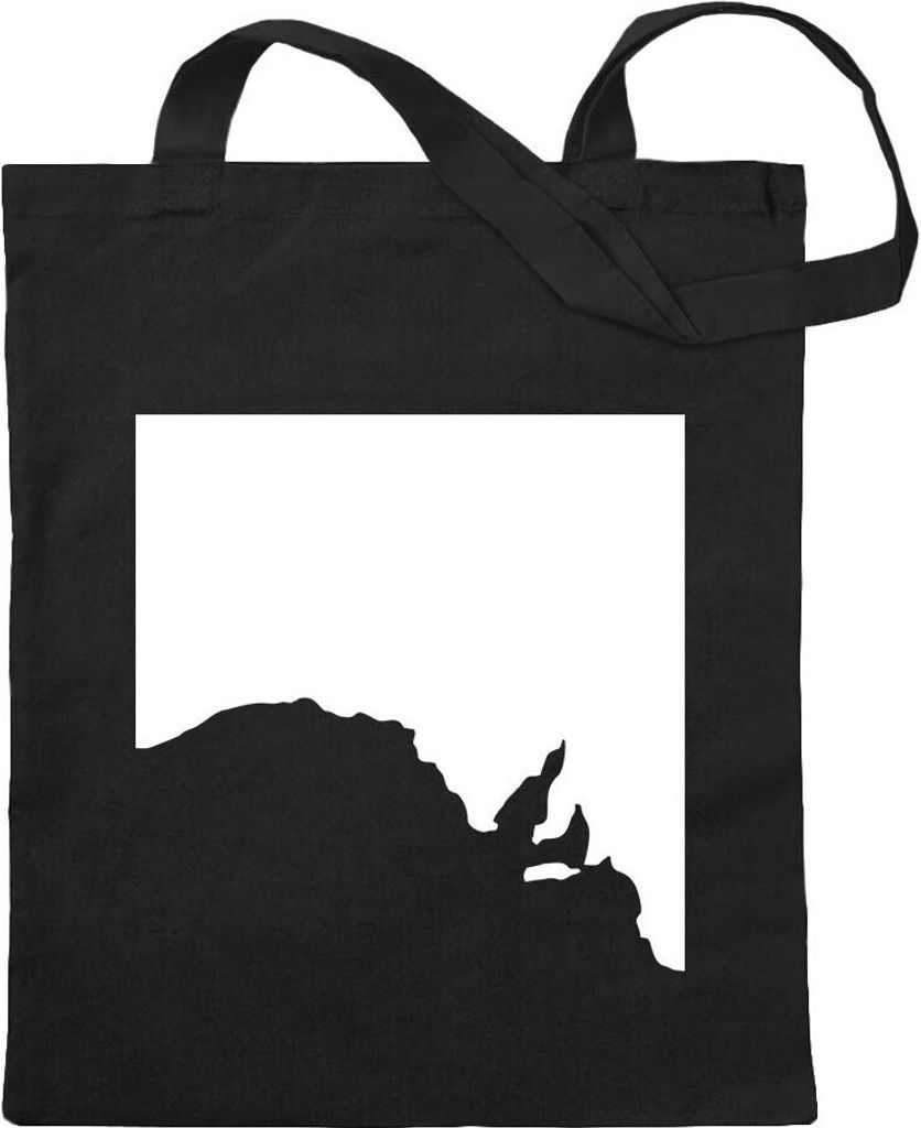 Kiwistar - Baumwolltasche - schwarz - South Australia- Australien - Tragetasche Stoffbeutel Umhängetasche langer Henkel