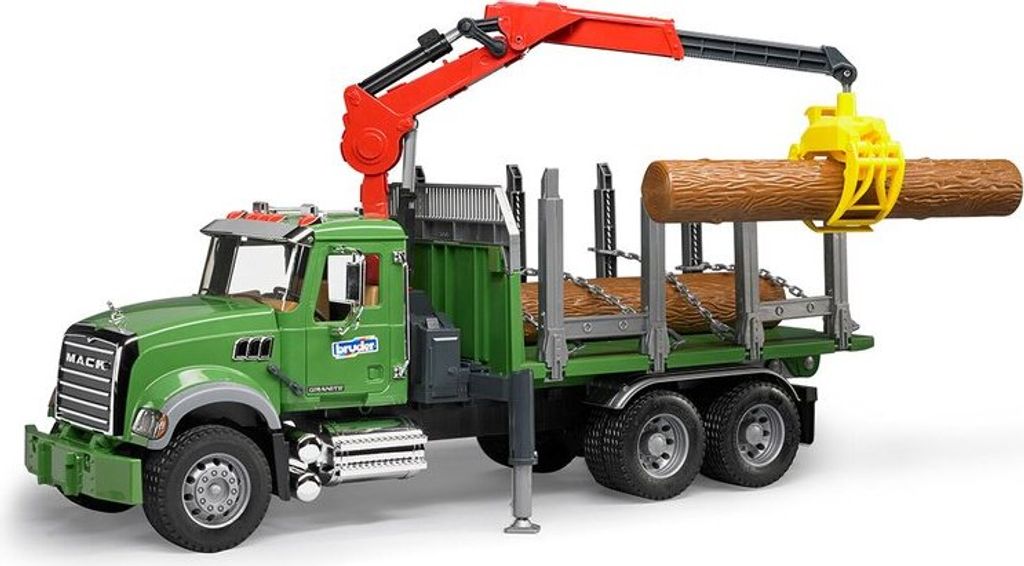 Bruder Forstwirtschaft MACK Granite Holztransport-LKW, mit Immagine del prodotto 