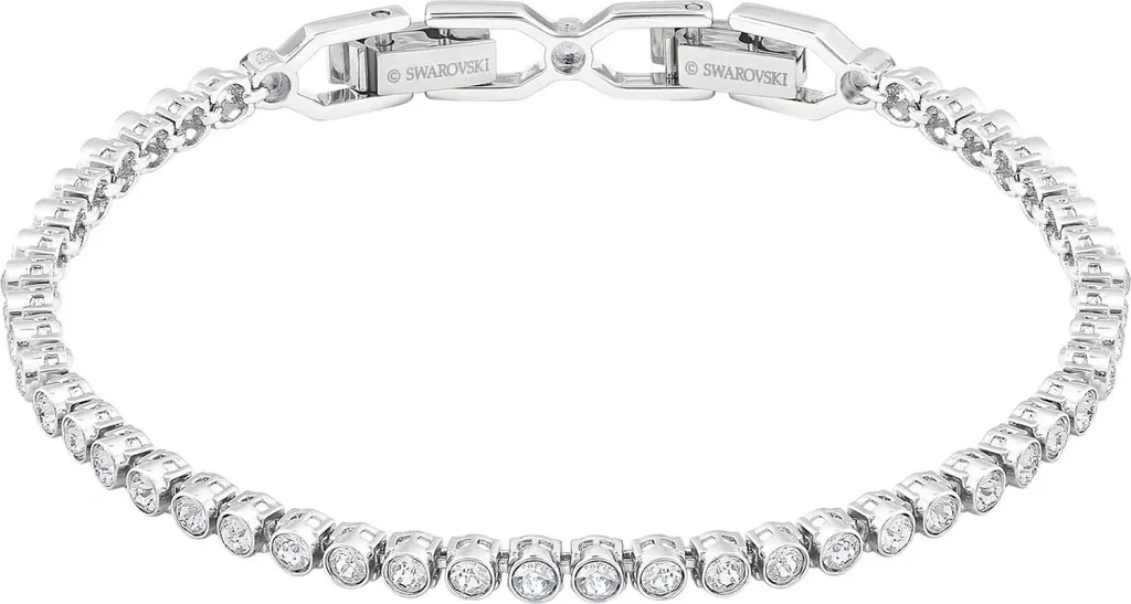 Bracelet Swarovski Emily 1808960 en métal rhodié avec cristaux blancs