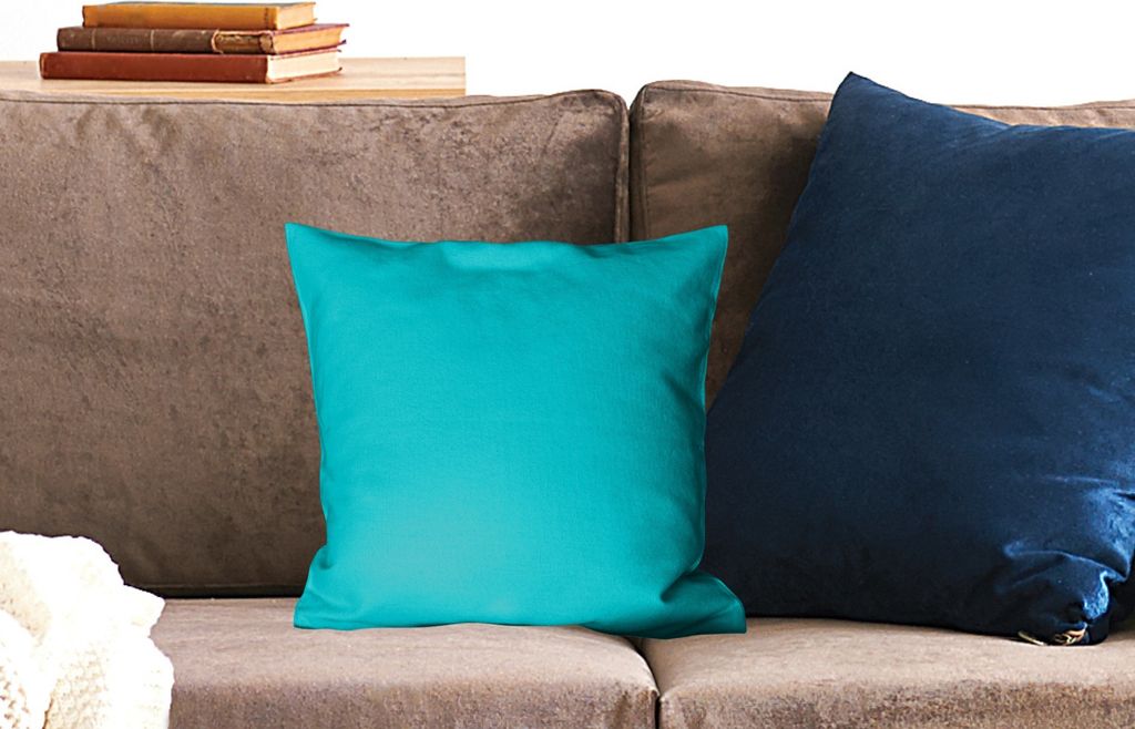 MuchoWow Zierkissen Sofakissen Wohnzimmer Dekokissen 40x40 cm Blau - Unifarben - Foto Kissen - Schlafzimmer Dekoration