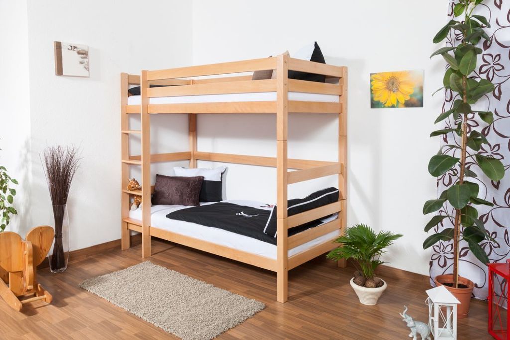 Kinderbett Etagenbett Thomas Buche Vollholz massiv natur , Produktbild 