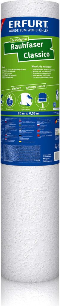 Erfurt Rauhfaser Classico weiß 20 x 0,53 m Produktbild 