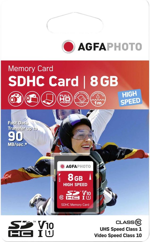 AgfaPhoto 8GB SDHC, 8192 MB, Secure Digital haute capacité Image du produit 