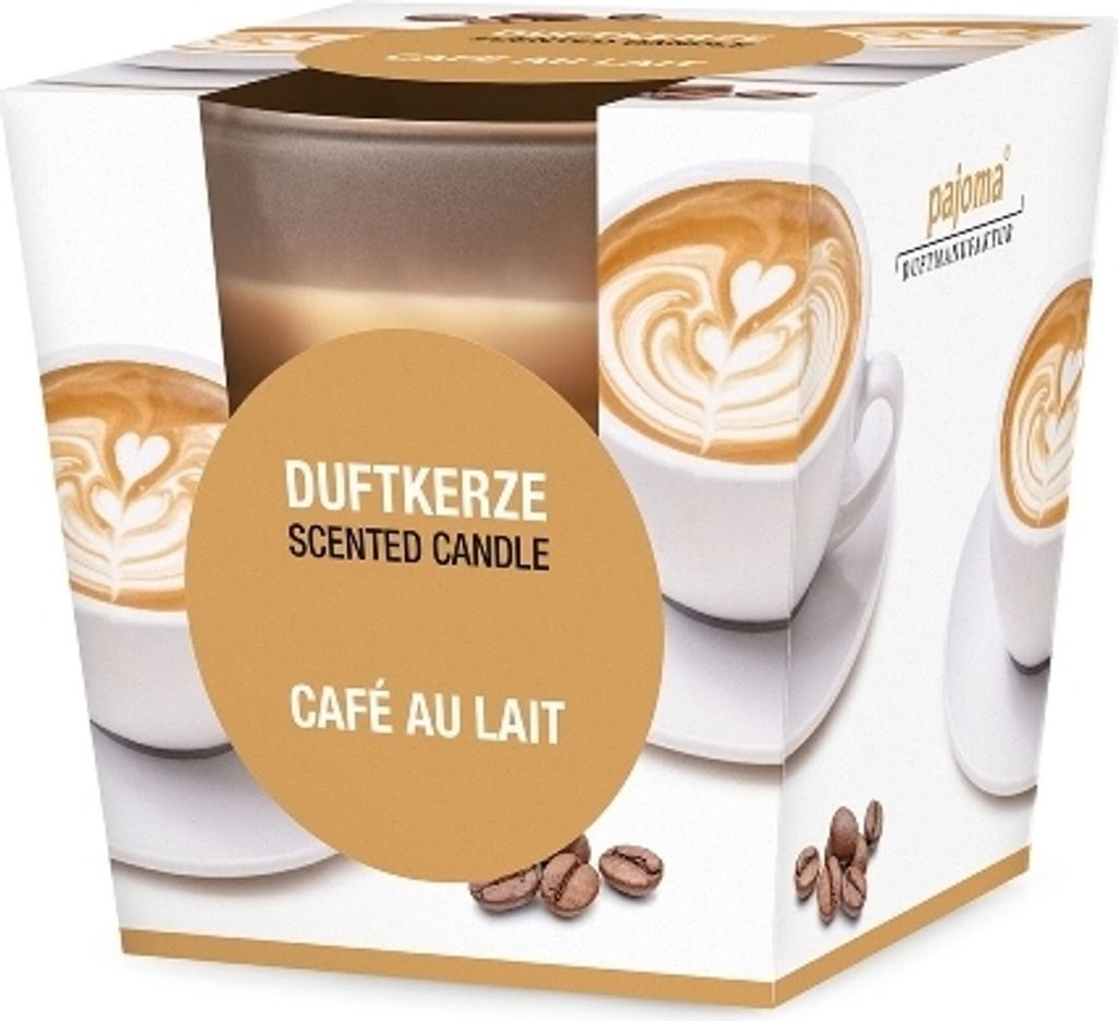 Duftkerze im Glas Café au Lait Milchkaffee ca 25 Std. Brenndauer Pajoma