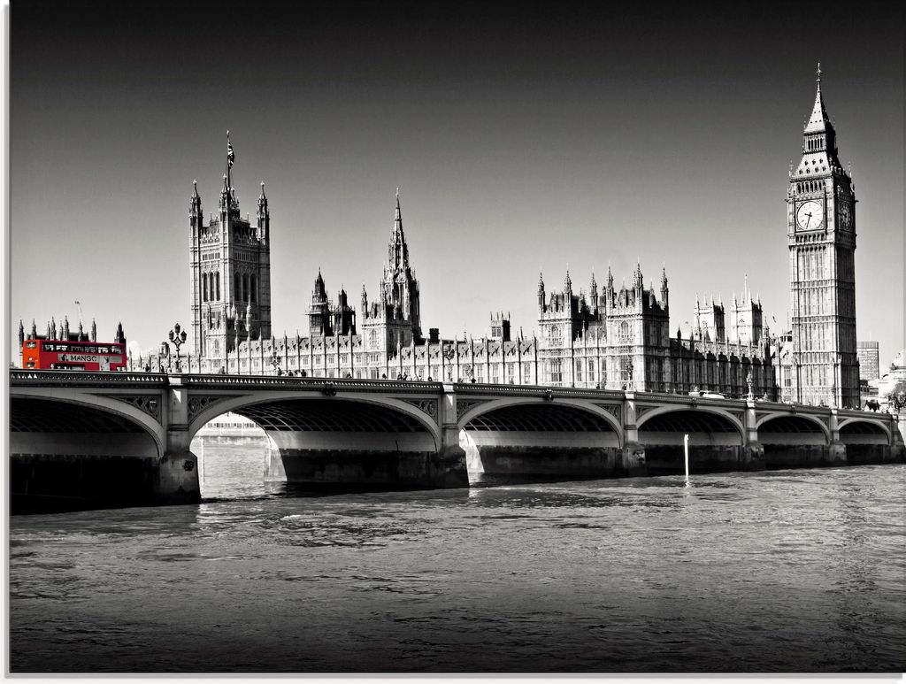 ARTland Glasbild Houses of Parliament & Themse Größe: 80x60 cm