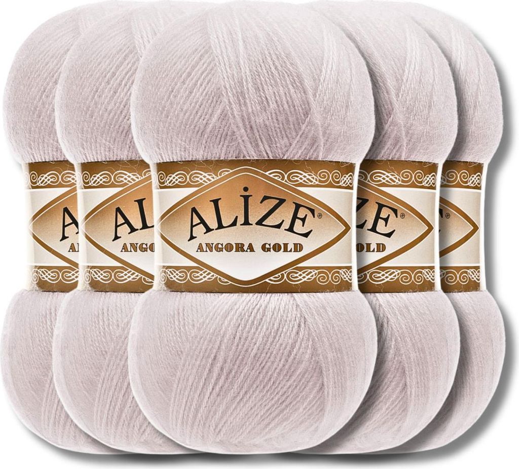 Alize 5x 100g, hilo de angora dorado, color sólido, ideal Imagen del producto 