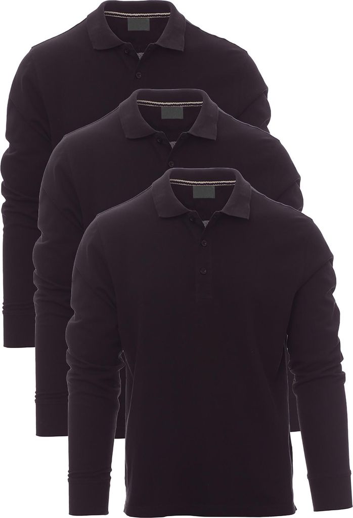 Mivaro Herren 3er Pack Poloshirt Langarm - aus reiner Baumwolle - Regular Fit - Polo Shirt mit Knopfleiste und Kragen - atmungsaktiv und hautfreund...