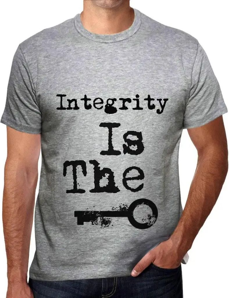 Herren Grafik T-Shirt Integrität ist der Schlüssel – Integrity Is The Key – Öko-Verantwortlich Vintage Jahrgang Kurzarm Lustige Druck Geburt...