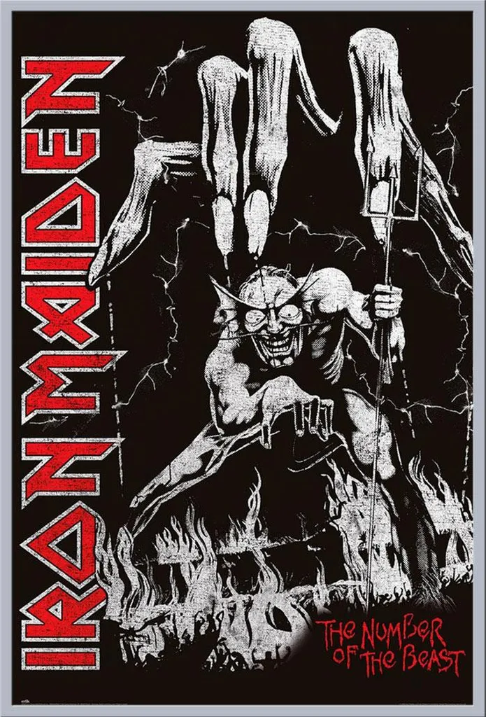 Décoration Murale Iron Maiden : Poster Encadré The Number of the Beast