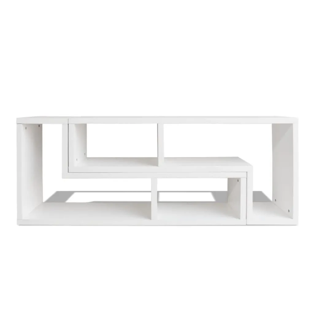 Meuble TV blanc pour angle ou mur droit - Table multimédia polyvalente - 5