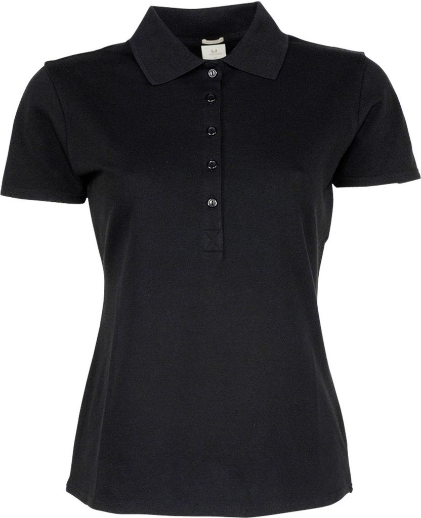 Tee Jays Damen Luxury Stretch Polo-Shirt, Kurzarm BC3307 (S) (Schwarz)