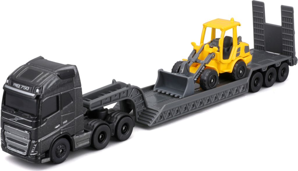 Mini-Arbeitsmaschinen, Großes Traktorenset, Volvo FH16, Volvo L25H Radlader mit Schaufel