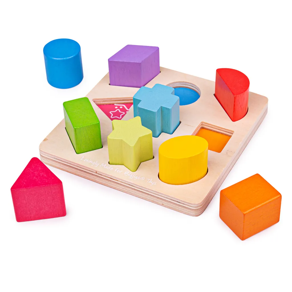 Jeu de construction en bois pour bébé : Blocs colorés Bigjigs Baby