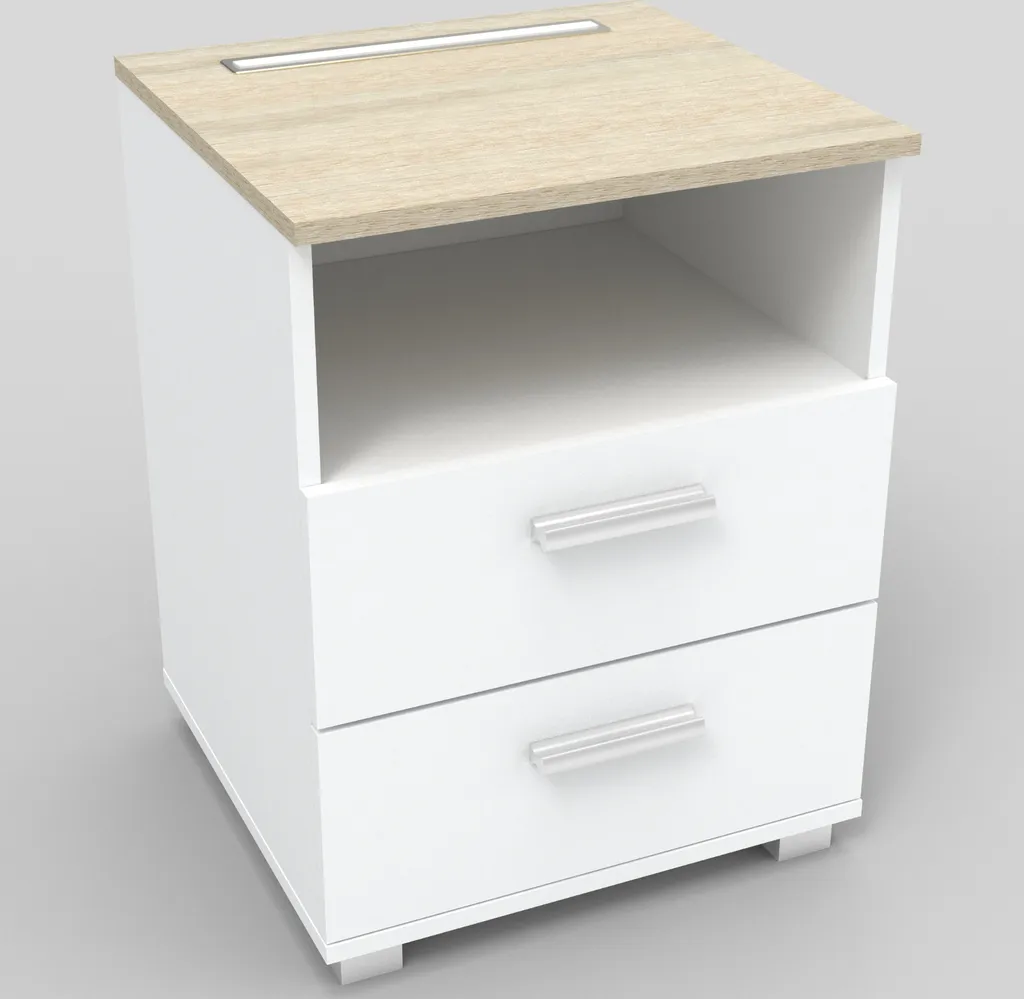 Table de chevet Mila kalb avec éclairage LED chêne intensité réglable - 5