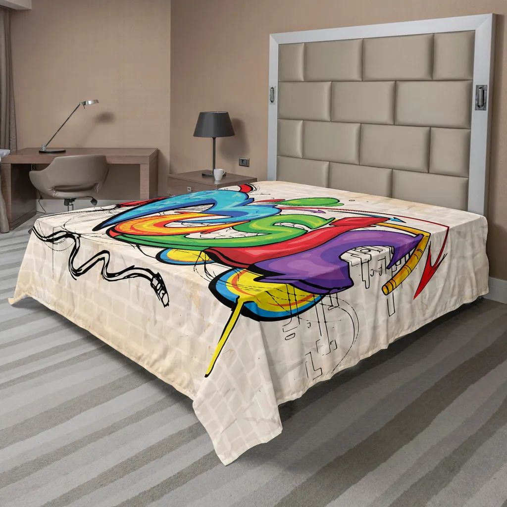 Lenzuolo Sopra Microfibra 275x260 ABAKUHAUS Grafica Musica Graffiti