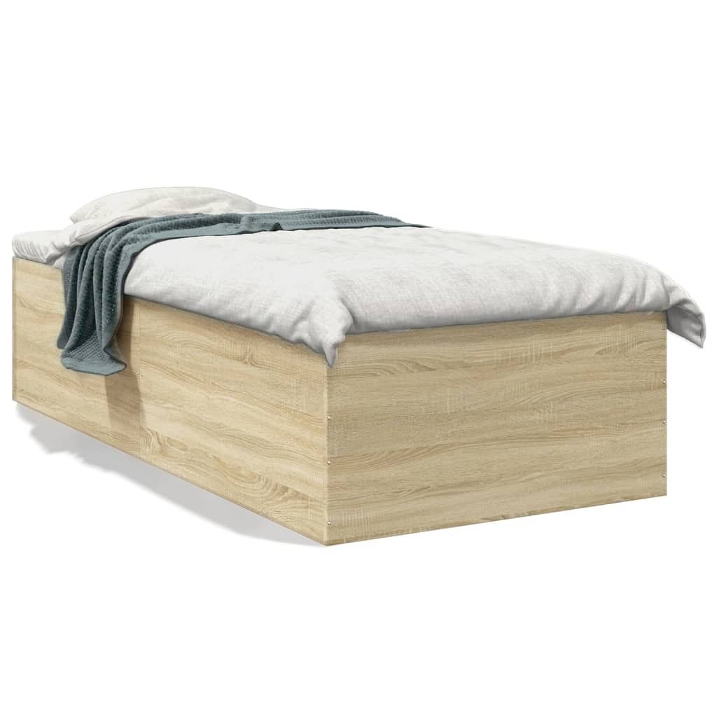 vidaXL Bettgestell Sonoma-Eiche 90x190 cm Holzwerkstoff