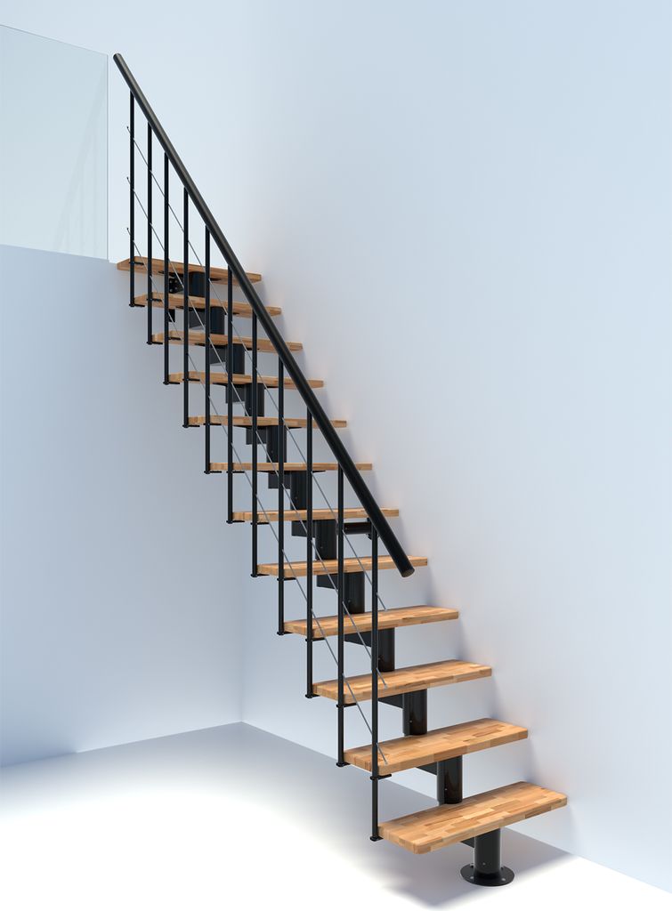 Minka Mittelholmtreppe Comfort Top 37 - 312cm Geschosshöhe Buche Schwarz