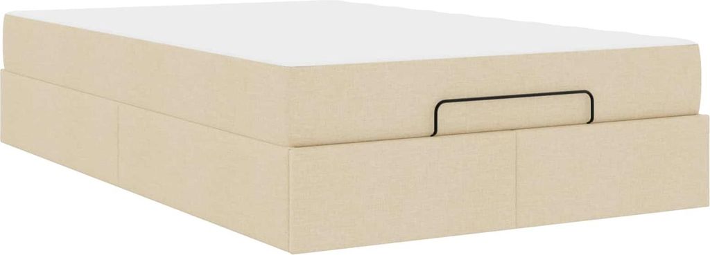 Bettgestell mit Matratze 2 pcs Creme Stoff
