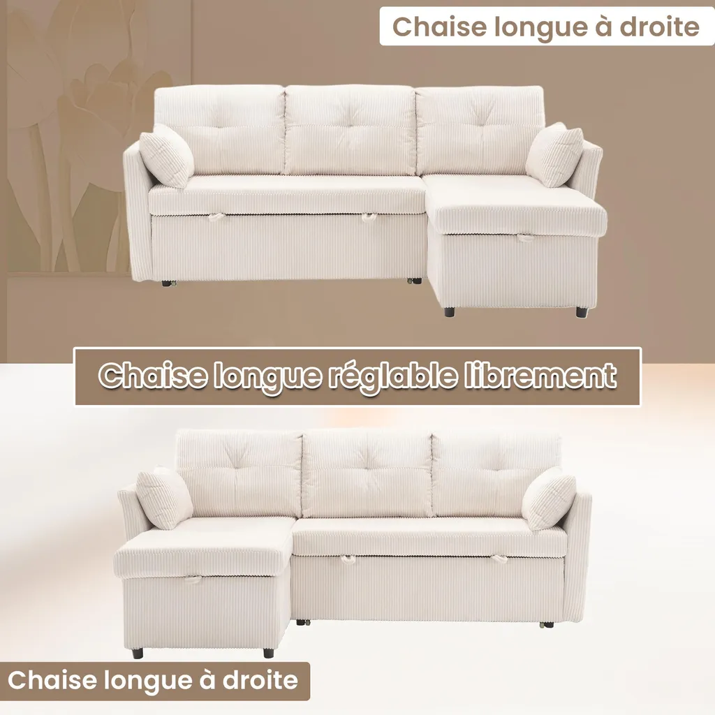 Petit canapé d'angle convertible avec coffres : la solution gain de place - 5