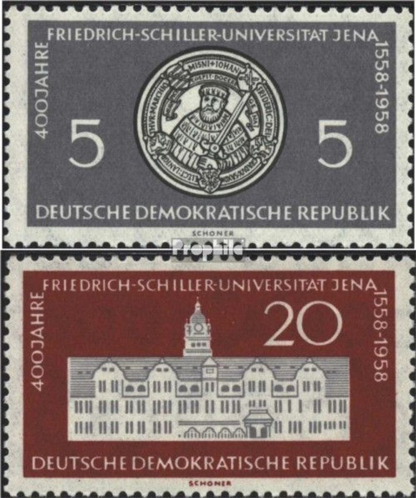 Briefmarken DDR 1958 Mi 647-648 (kompl.Ausgabe) gestempelt 400 Jahre Schiller-Universität Jena