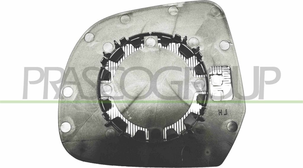 PRASCO Spiegelglas Außenspiegel Rechts für NISSAN MICRA IV (K13) Beheizbar Konvex DS0147513