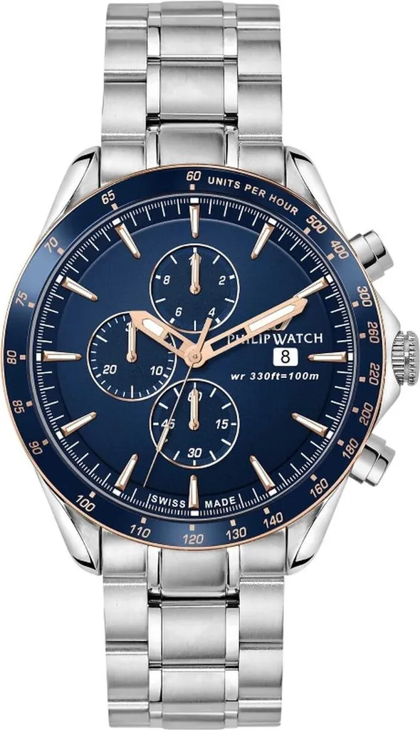 Montre Homme Chronographe en Acier Inoxydable Argenté Philip Watch Unie