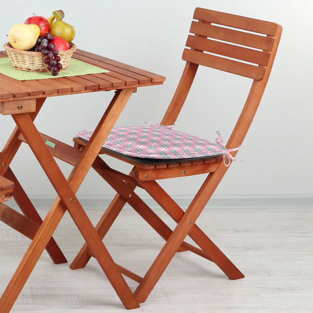 ABAKUHAUS Cuscini floreali per sedie da sala da pranzo, catena floreale primaverile, cuscini decorativi impermeabili con cinturini per sedie da cucina, 40 cm x 40 cm, confezione da 12, rosa baby, verde acqua, bianco - 2