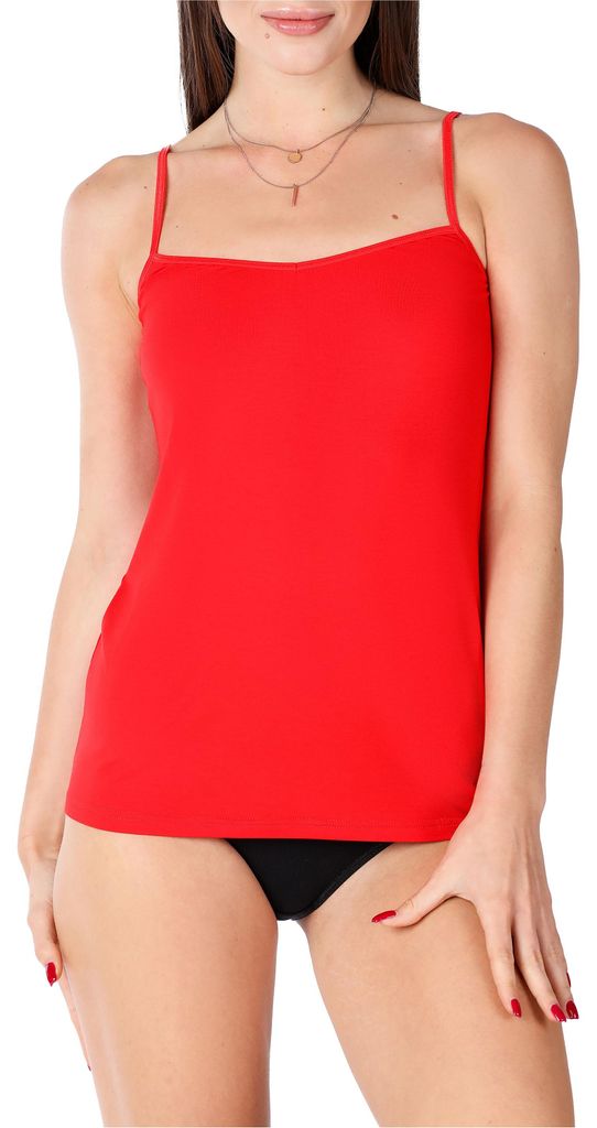 Bellivalini Damen Unterhemd aus Viskose BLV50-218 (Rot, XS Produktbild 