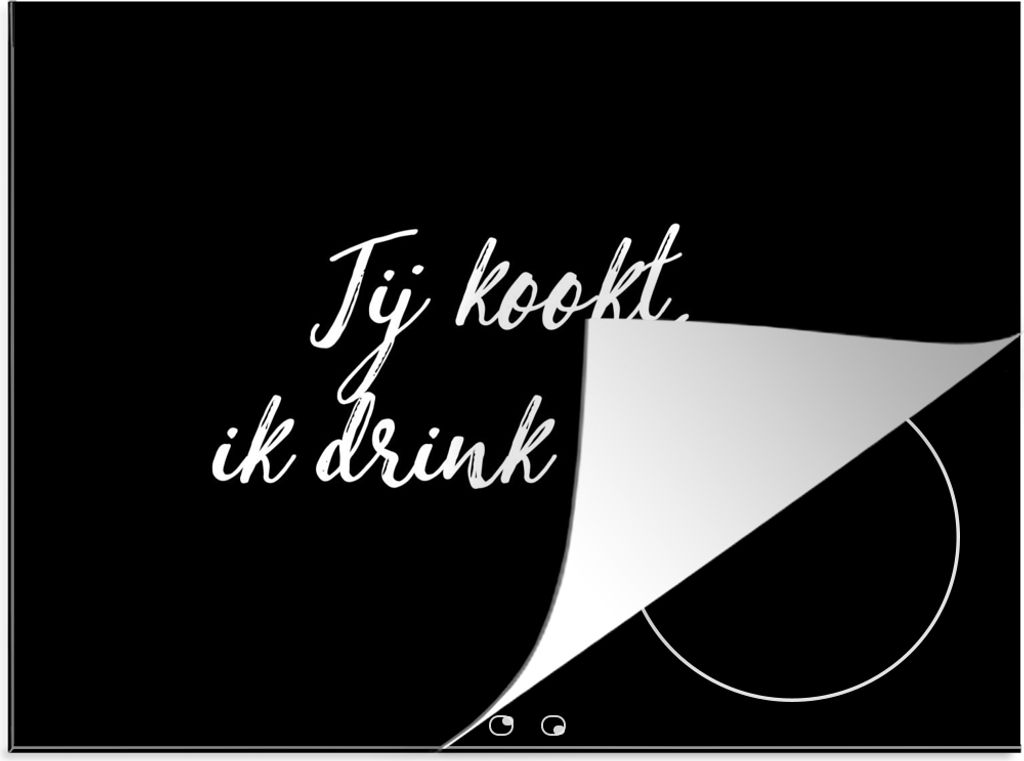 KitchenYeah Herdabdeckplatte Sprichwörter - Du kochst, ich trinke Wein - Zitate - Wein - Kochen , 57x51cm, Küche Deko, Glaskeramikkochfeld Herd...