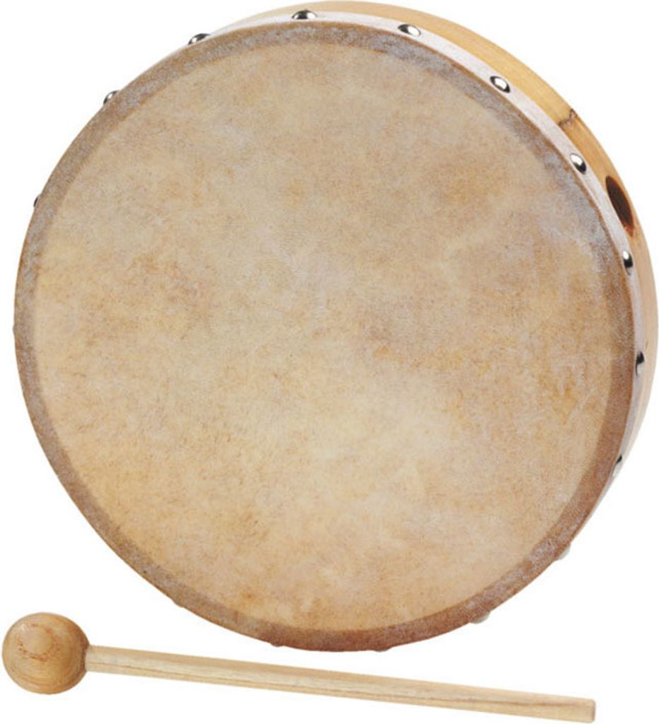 Betzold Musik, Tamburin, Schlägel, Holz, Rahmentrommel, Naturfell, Handtrommel