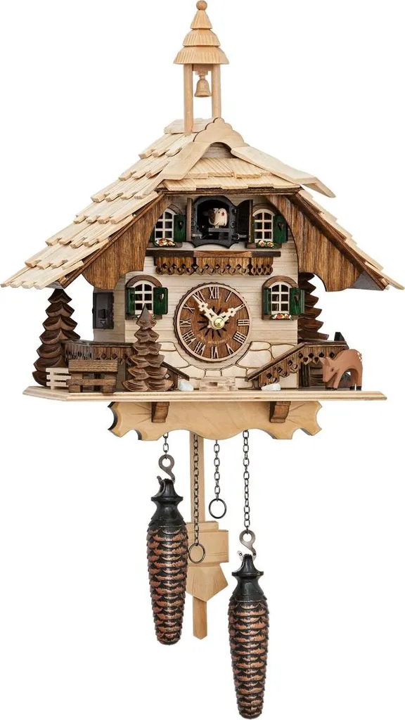 Horloge Murale Coucou 31 cm avec Musique pour Déco Maison Traditionnelle